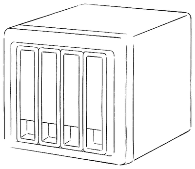 4ベイNASの墨絵